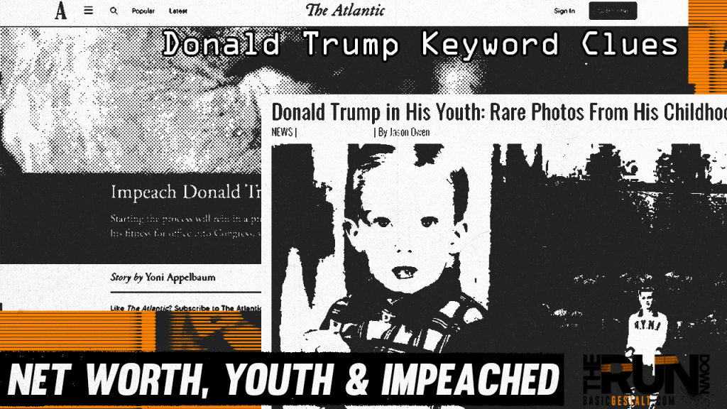 Donald Trump Keyword Clues – Net Worth, Youth & Impeached